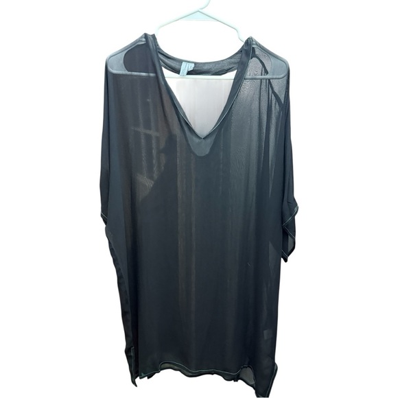 Bl-nk London Black Sheer Viscose Swim Cover Up Small - Picture 4 of 5